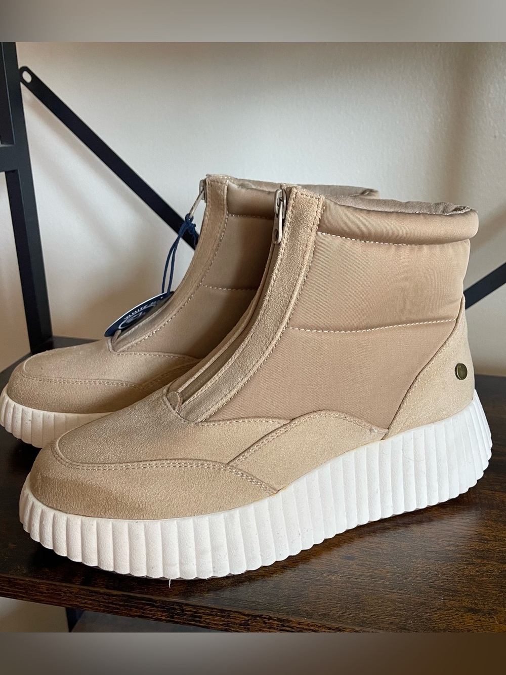 White Mountain Tan Suede Platform Boots